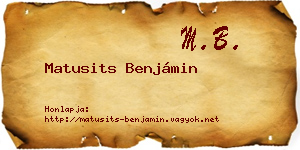 Matusits Benjámin névjegykártya